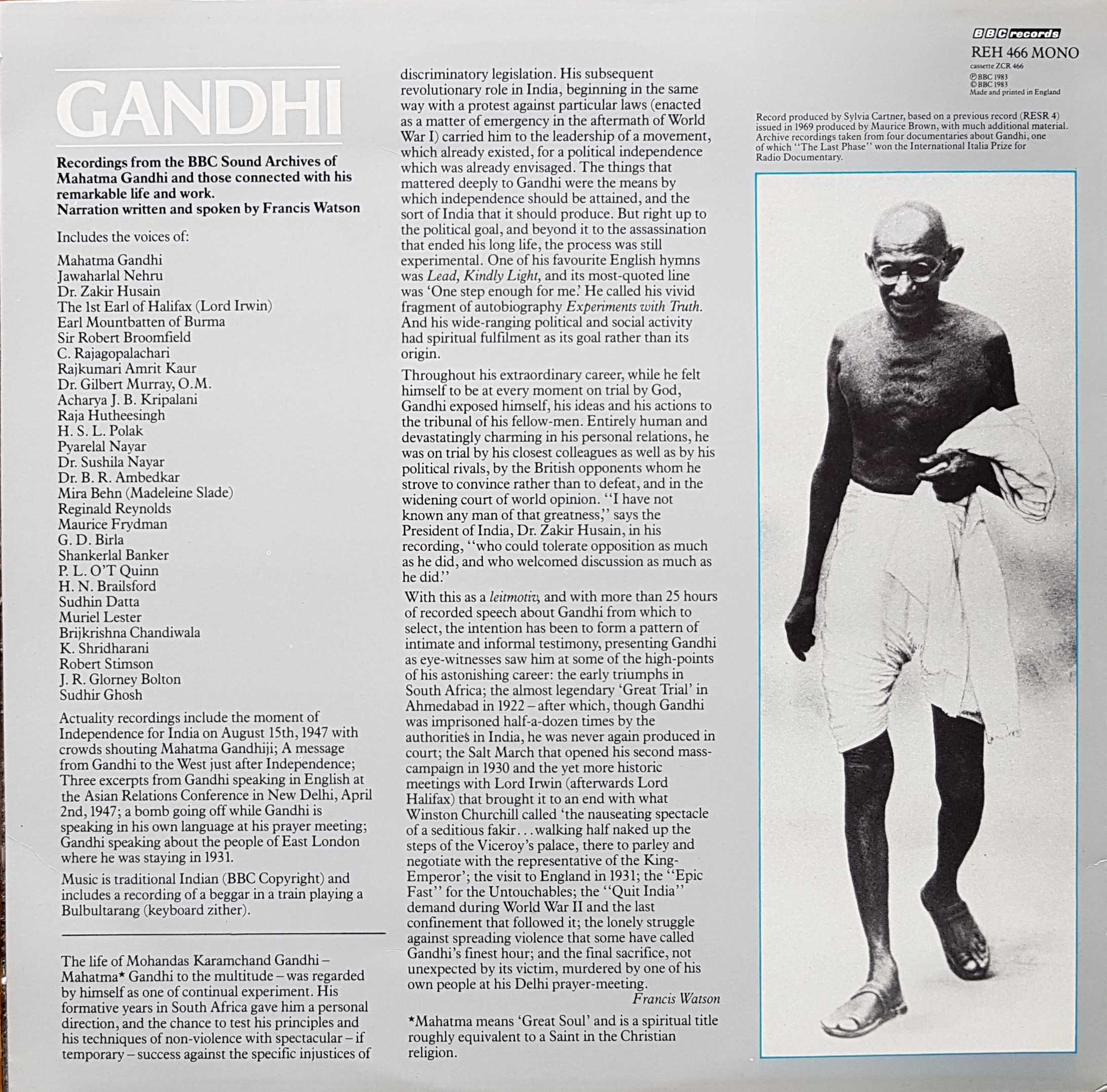 Picture of REH 466 Gandhi by artist Various from the BBC records and Tapes library